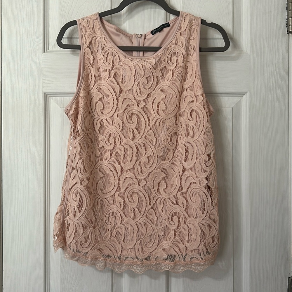 Soft, pink lace tank top